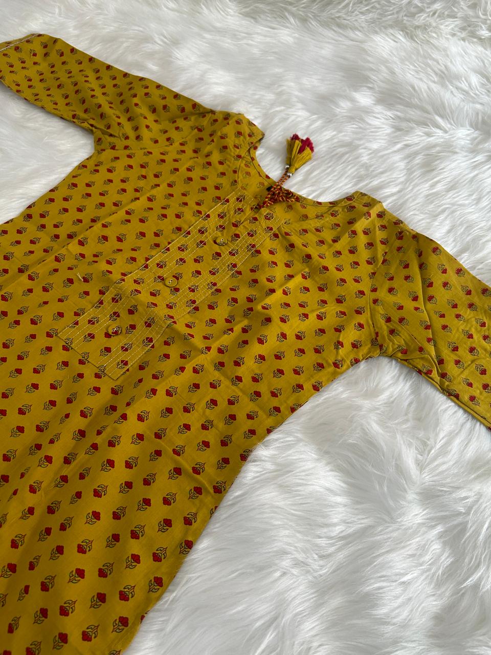 AMBAR YELLOW KURTI