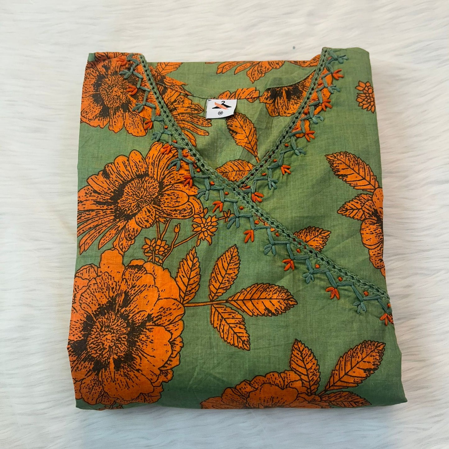 FIZA OLIVE ANGRAKHA SUIT SET