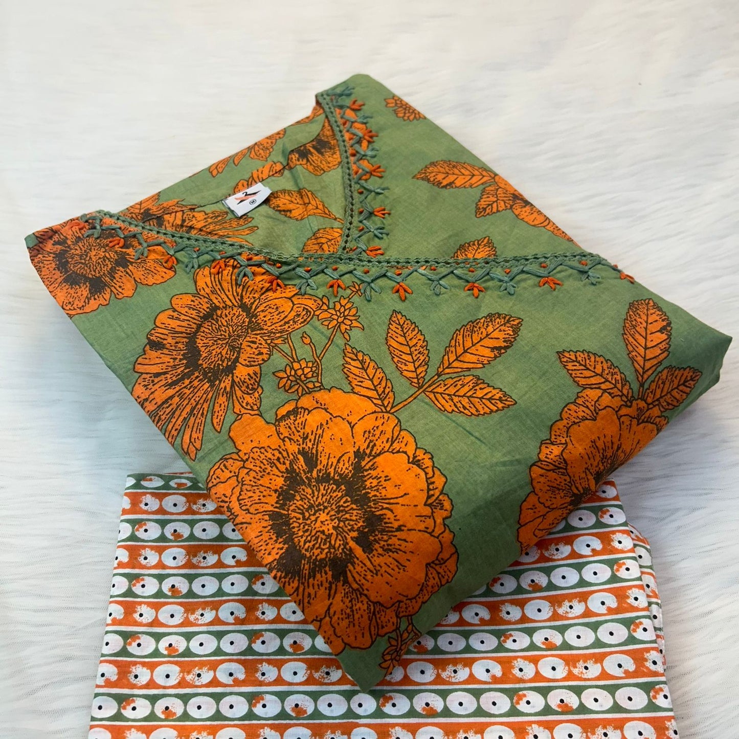 FIZA OLIVE ANGRAKHA SUIT SET