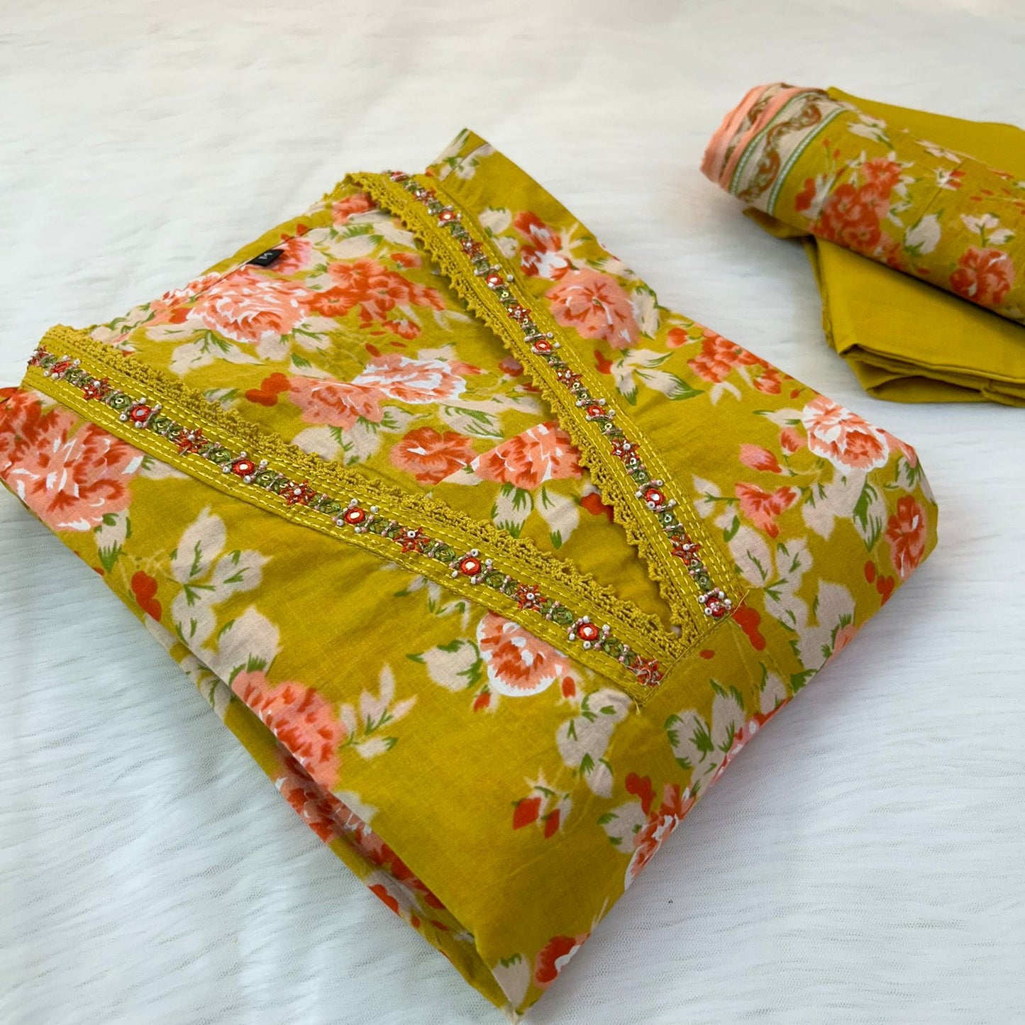 NOOR MUSTARD A-LINE SUIT SETS
