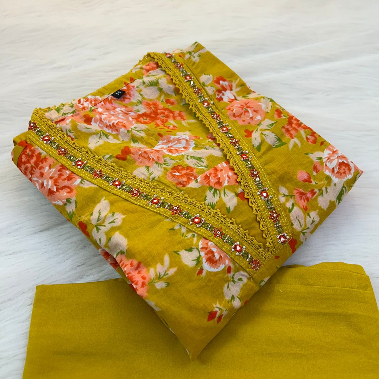 NOOR MUSTARD A-LINE SUIT SETS