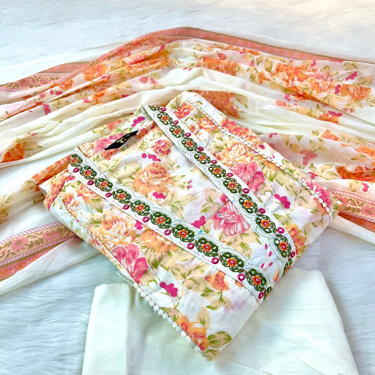 KHUSH OFF WHITE A-LINE SUIT SET