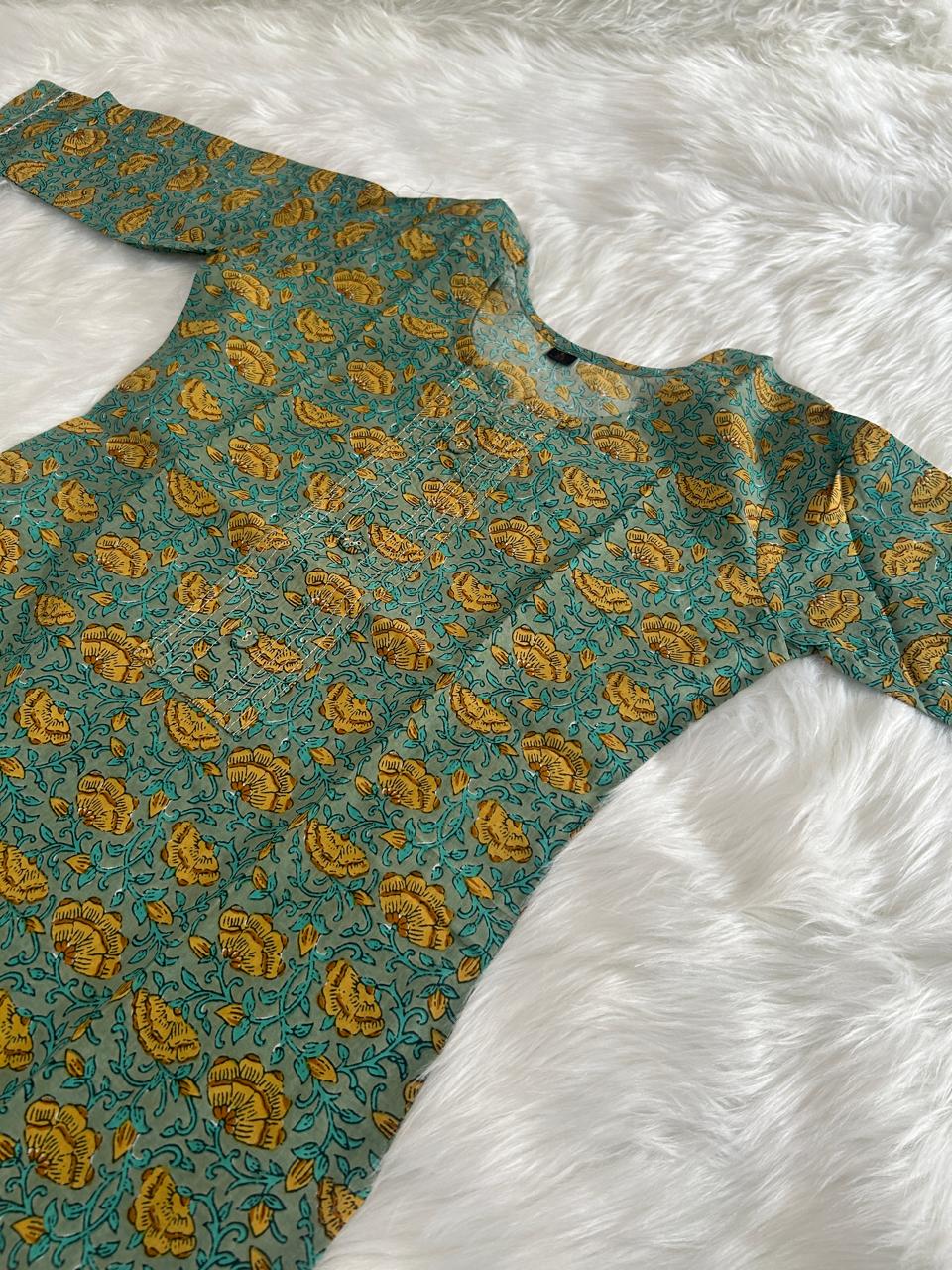 FARSHA GREEN KURTI
