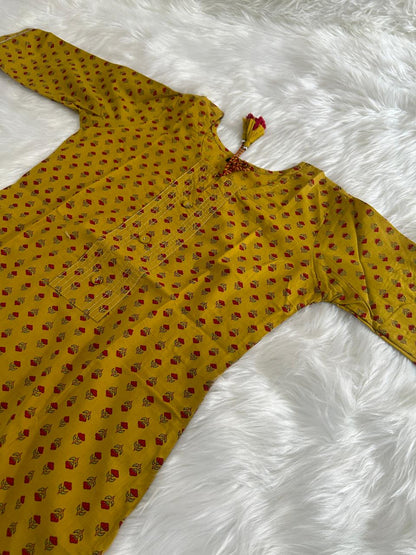 AMBAR YELLOW KURTI