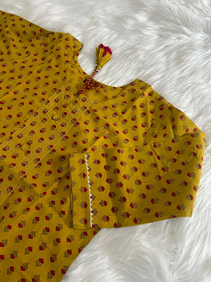 AMBAR YELLOW KURTI