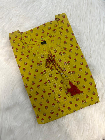 AMBAR YELLOW KURTI