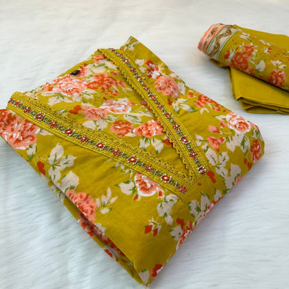 NOOR MUSTARD A-LINE SUIT SETS