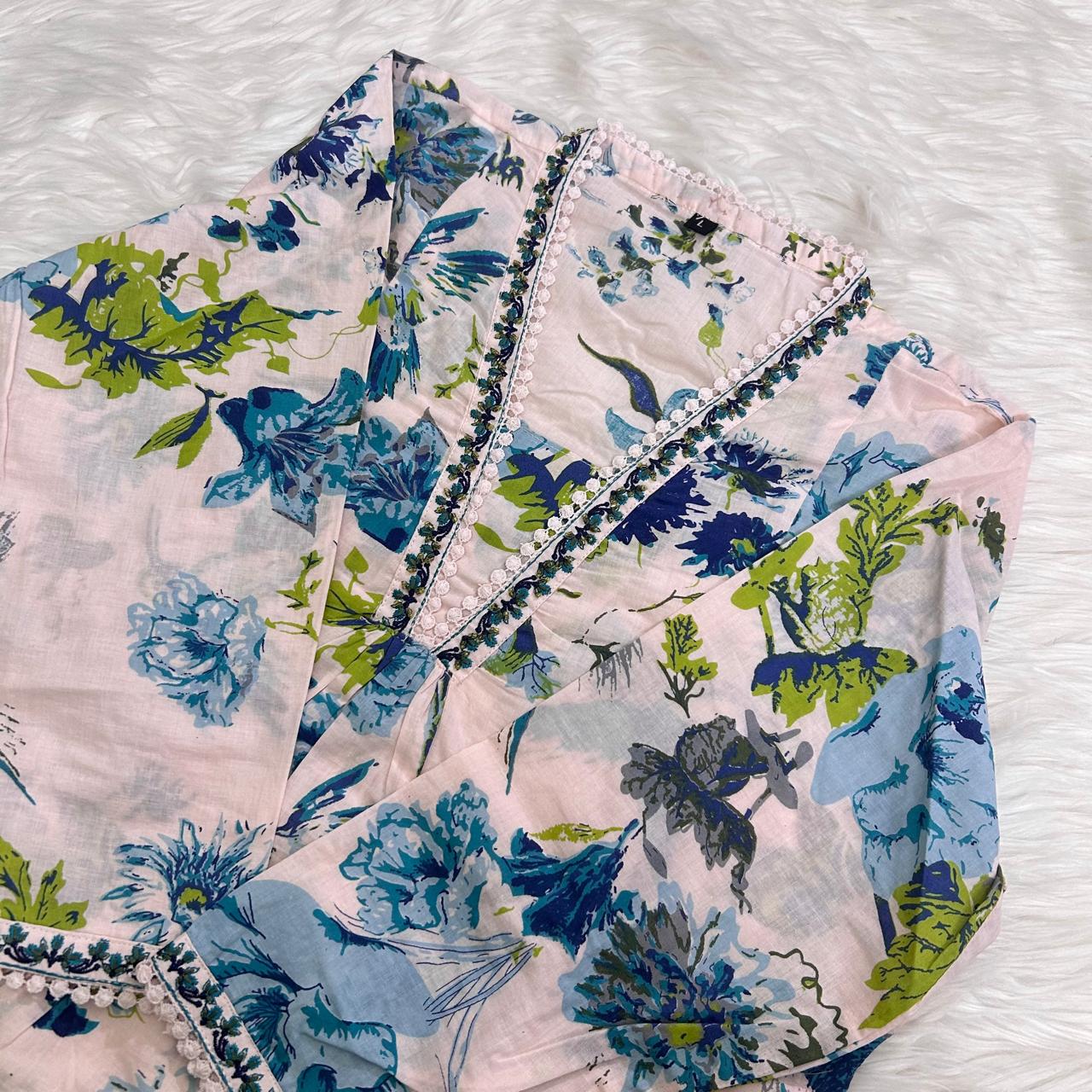 NOOR PASTEL PINK A-LINE SUIT SET