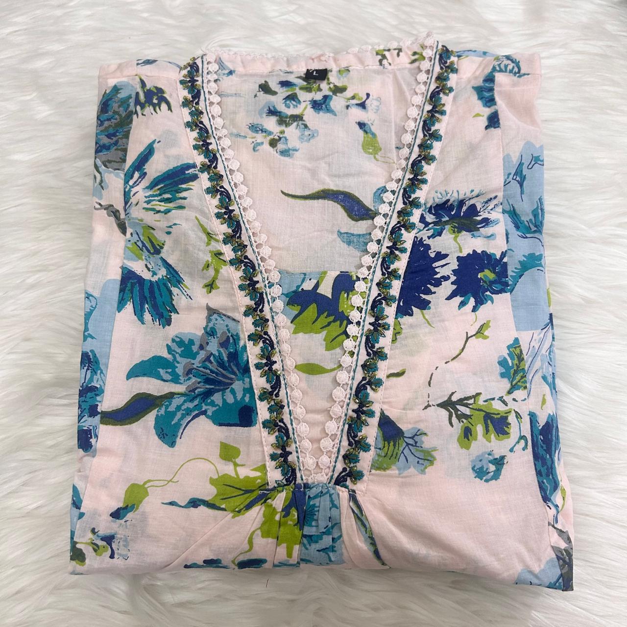 NOOR PASTEL PINK A-LINE SUIT SET