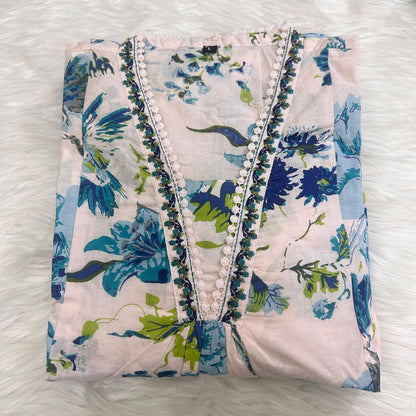 NOOR PASTEL PINK A-LINE SUIT SET