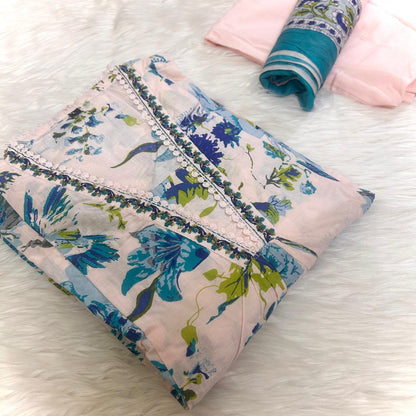 NOOR PASTEL PINK A-LINE SUIT SET