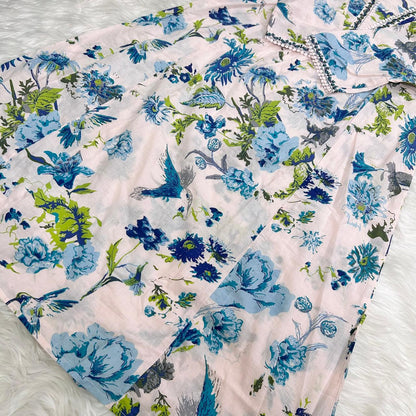 NOOR PASTEL PINK A-LINE SUIT SET