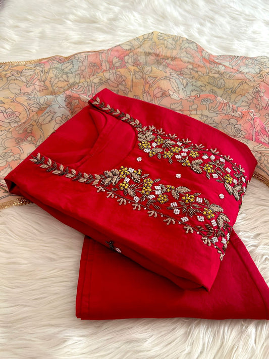 RED RUSH SUIT SET