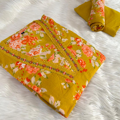 NOOR MUSTARD A-LINE SUIT SETS