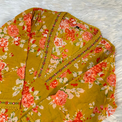 NOOR MUSTARD A-LINE SUIT SETS