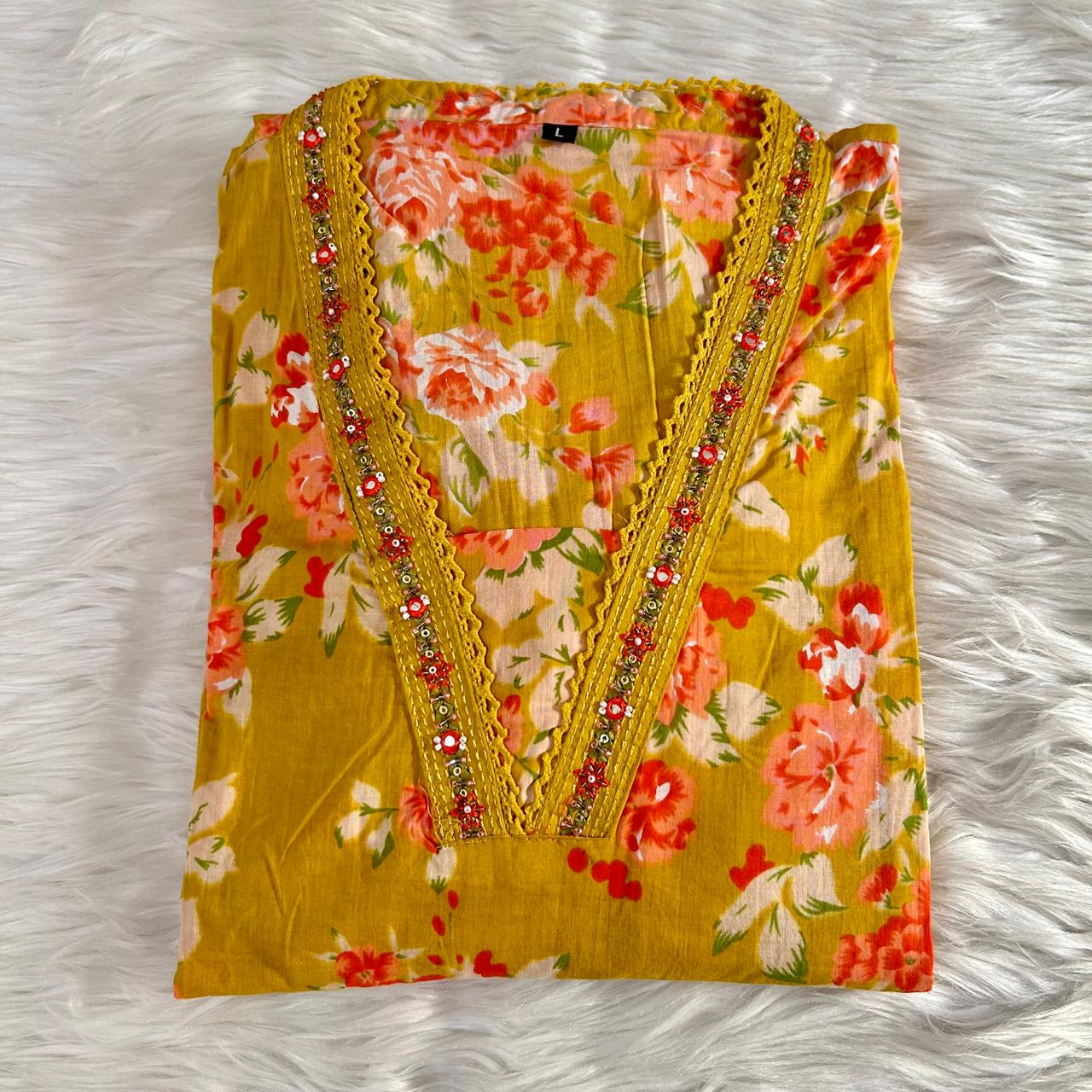 NOOR MUSTARD A-LINE SUIT SETS