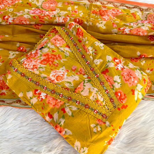 NOOR MUSTARD A-LINE SUIT SETS