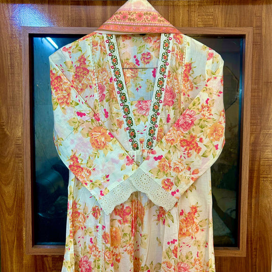 KHUSH OFF WHITE A-LINE SUIT SET