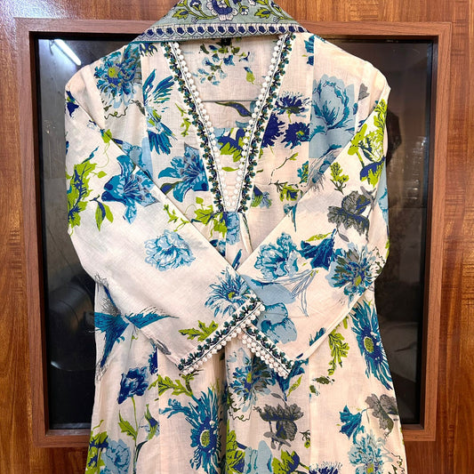 NOOR PASTEL PINK A-LINE SUIT SET