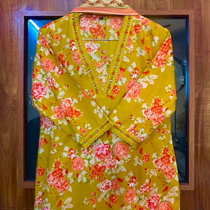 NOOR MUSTARD A-LINE SUIT SETS