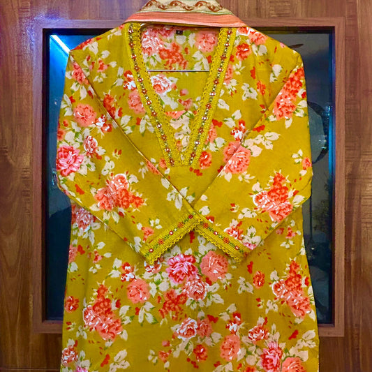 NOOR MUSTARD A-LINE SUIT SETS